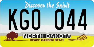 ND license plate KGO044