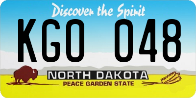 ND license plate KGO048