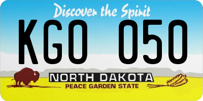 ND license plate KGO050