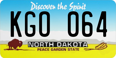 ND license plate KGO064