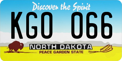 ND license plate KGO066