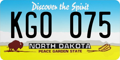 ND license plate KGO075