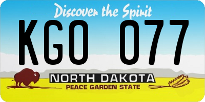 ND license plate KGO077