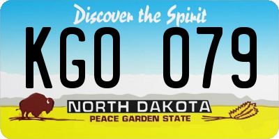 ND license plate KGO079