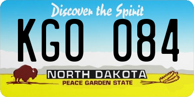 ND license plate KGO084