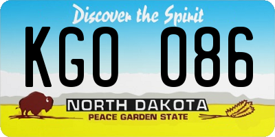 ND license plate KGO086