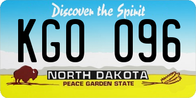 ND license plate KGO096