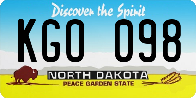ND license plate KGO098