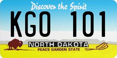 ND license plate KGO101