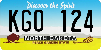 ND license plate KGO124