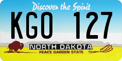 ND license plate KGO127