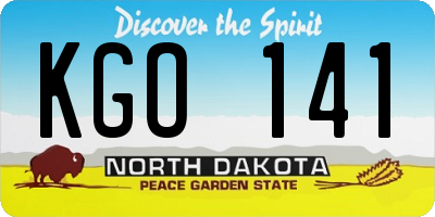 ND license plate KGO141