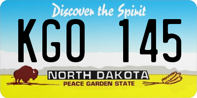 ND license plate KGO145