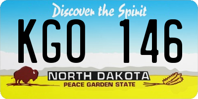 ND license plate KGO146
