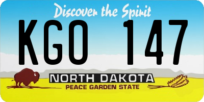 ND license plate KGO147