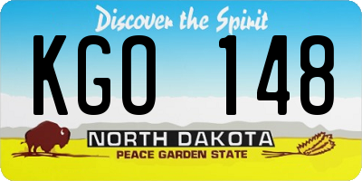 ND license plate KGO148