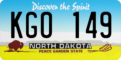 ND license plate KGO149