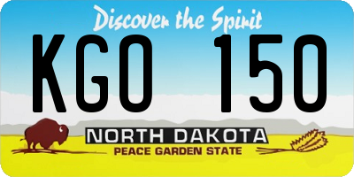 ND license plate KGO150