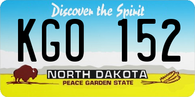 ND license plate KGO152