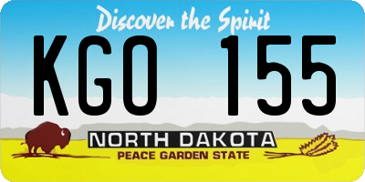 ND license plate KGO155