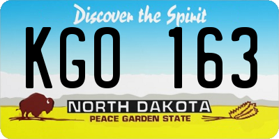 ND license plate KGO163