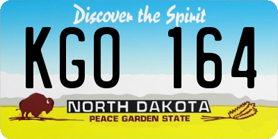 ND license plate KGO164