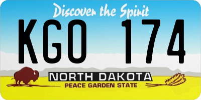 ND license plate KGO174