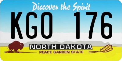 ND license plate KGO176