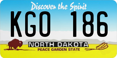 ND license plate KGO186