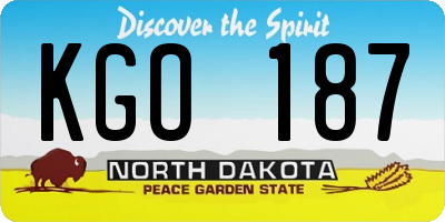 ND license plate KGO187