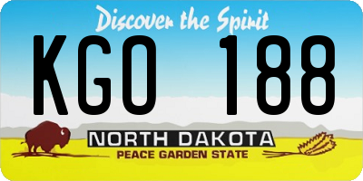 ND license plate KGO188