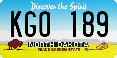 ND license plate KGO189