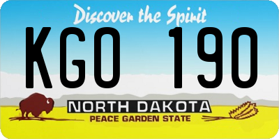 ND license plate KGO190