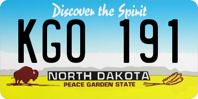 ND license plate KGO191