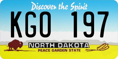 ND license plate KGO197