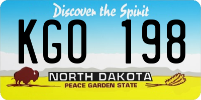 ND license plate KGO198