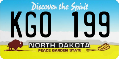ND license plate KGO199