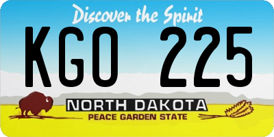 ND license plate KGO225