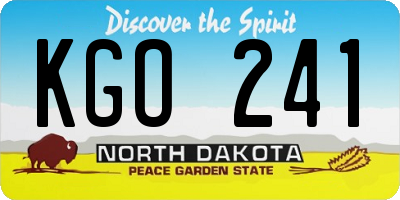 ND license plate KGO241