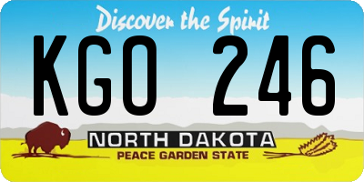ND license plate KGO246