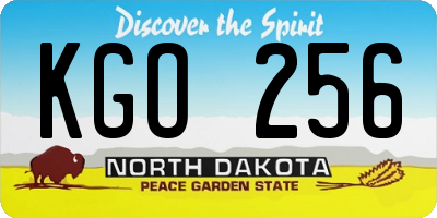 ND license plate KGO256