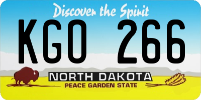 ND license plate KGO266