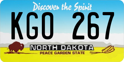 ND license plate KGO267