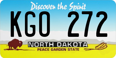 ND license plate KGO272
