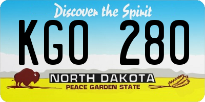 ND license plate KGO280