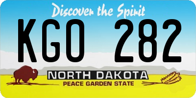 ND license plate KGO282