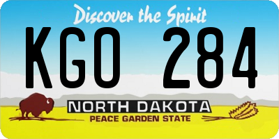 ND license plate KGO284