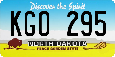 ND license plate KGO295
