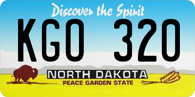 ND license plate KGO320