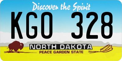 ND license plate KGO328